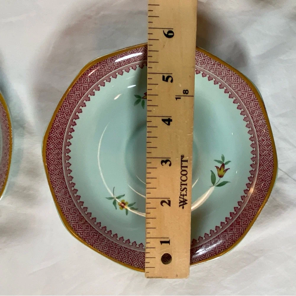 Adams Calyx Ware‎ Lowestoft Ironstone 7 tea saucers Vintage